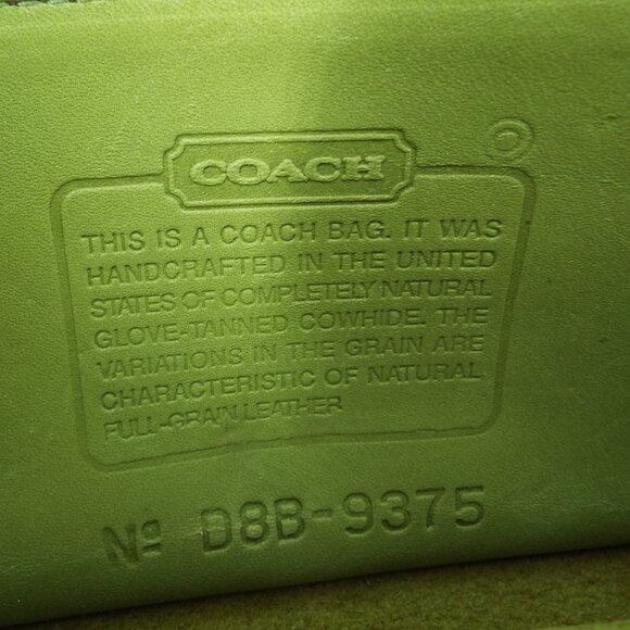 Vintage COACH Dinky 9375 Lime Green Leather Turn Lock Crossbody Bag Made in USA - Picture 9 of 12